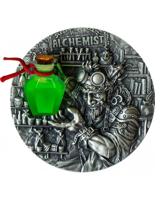 THE ALCHEMIST 2 Oz Silver Fluorescent 3D Coin 5$ Niue 2022