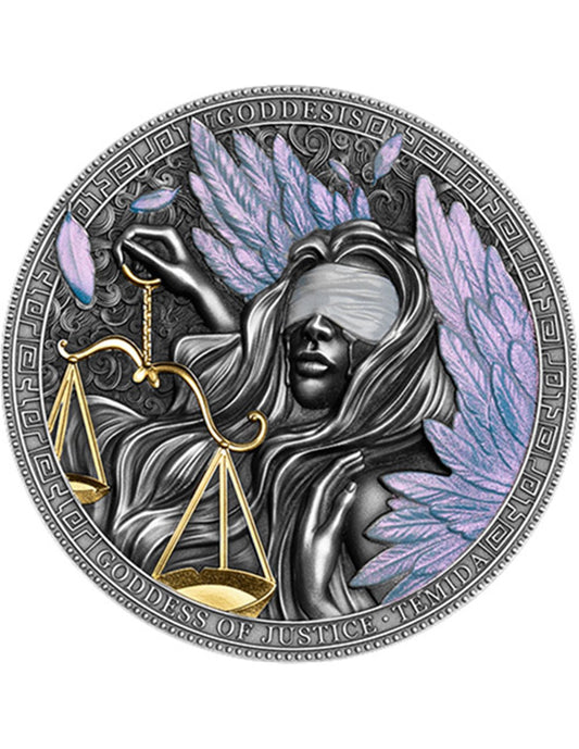 2022 Antique Niue Goddess of Justice Themis 2 oz Silver Coin