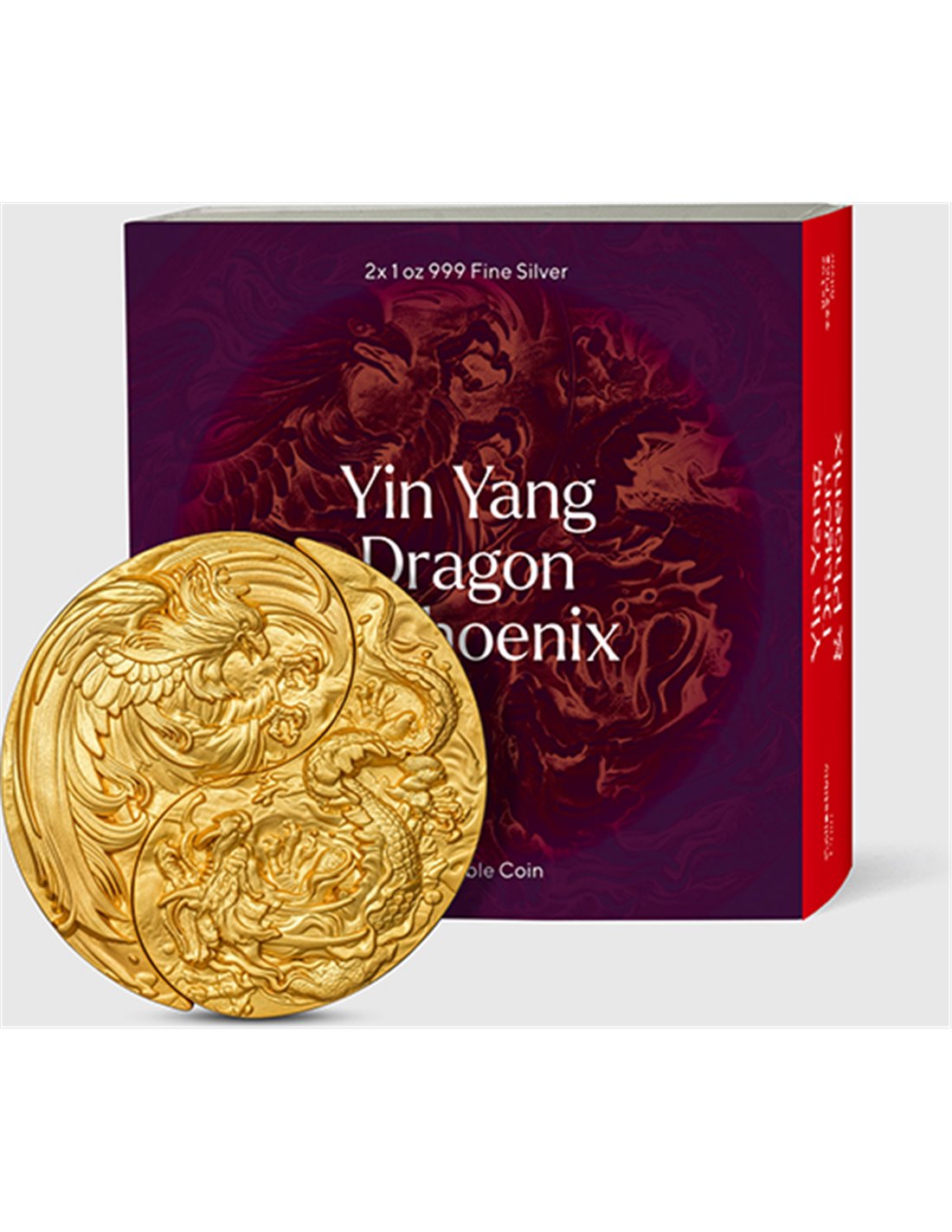 YIN YANG DRAGON AND PHOENIX Set 2 x 1 Oz Silver Coin 5000 Francs Chad 2023